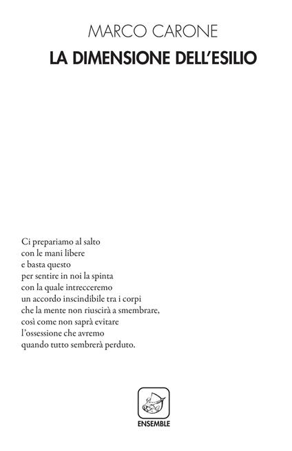 La dimensione dell'esilio - Marco Carone - copertina