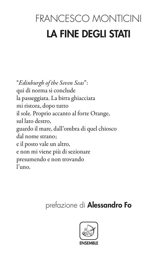 La fine degli stati - Francesco Monticini - copertina