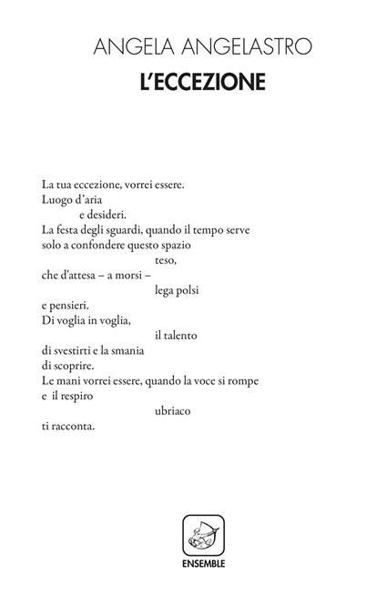 L' eccezione - Angela Angelastro - copertina