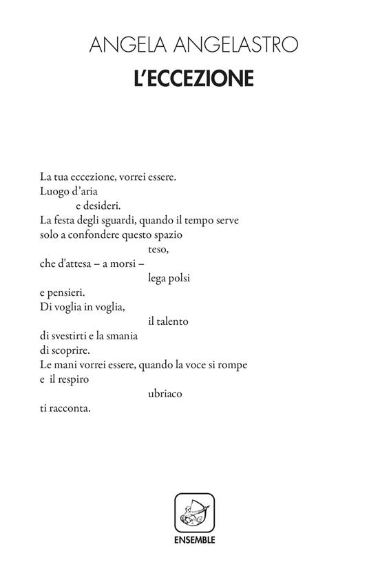 L' eccezione - Angela Angelastro - copertina
