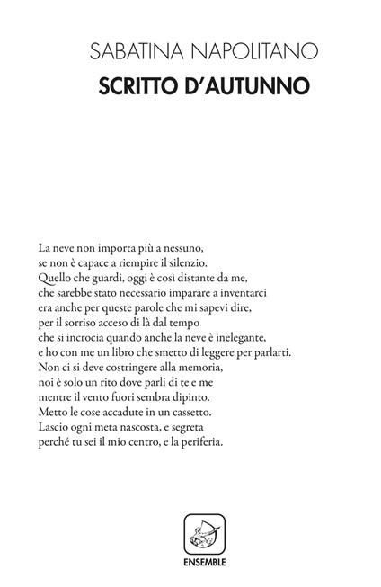 Scritto d'autunno - Sabatina Napolitano - copertina