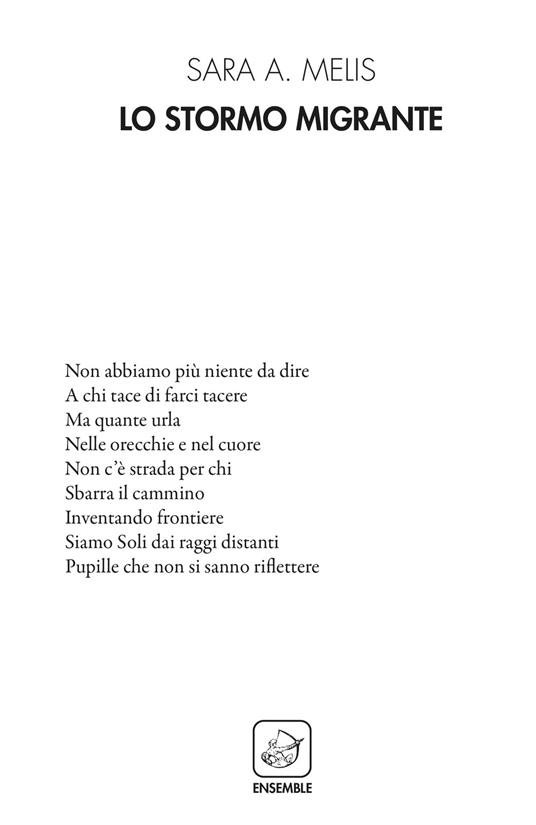 Lo stormo migrante - Sara Melis - copertina
