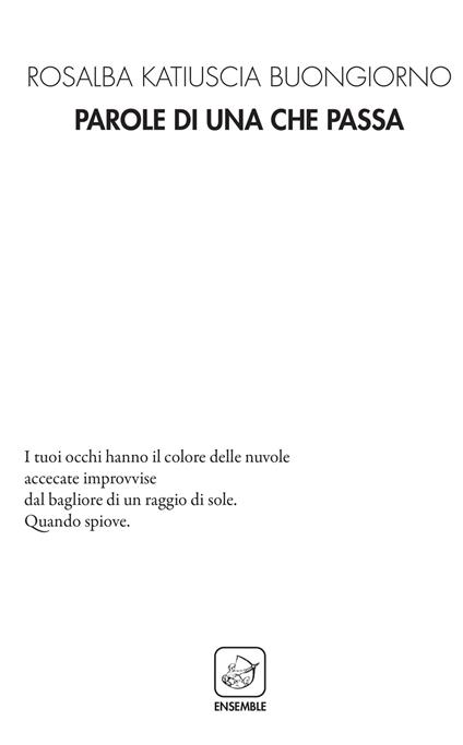 Parole di una che passa - Rosalba Katiuscia Buongiorno - copertina