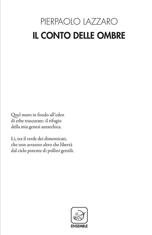 Il conto delle ombre - Pierpaolo Lazzaro - copertina