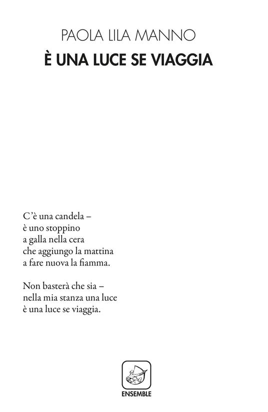 È una luce se viaggia - Paola Lila Manno - copertina