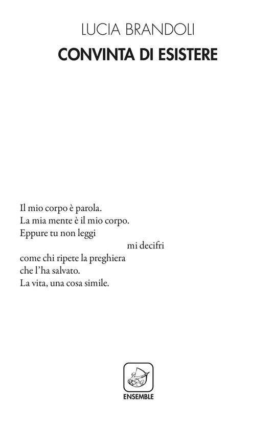 Convinta di esistere - Lucia Brandoli - copertina