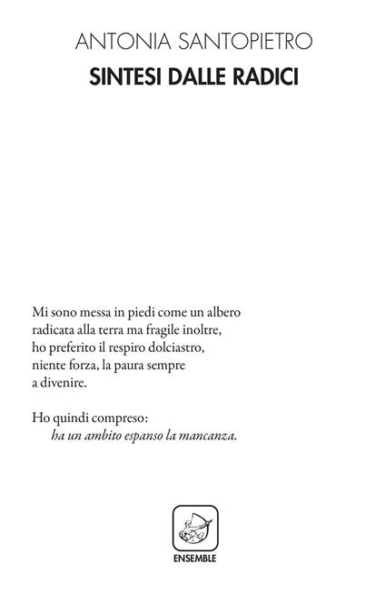 Sintesi dalle radici - Antonia Santopietro - copertina