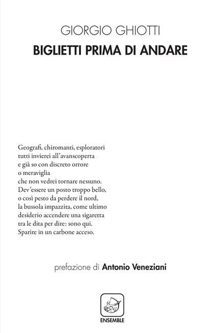 Biglietti prima di andare - Giorgio Ghiotti - copertina