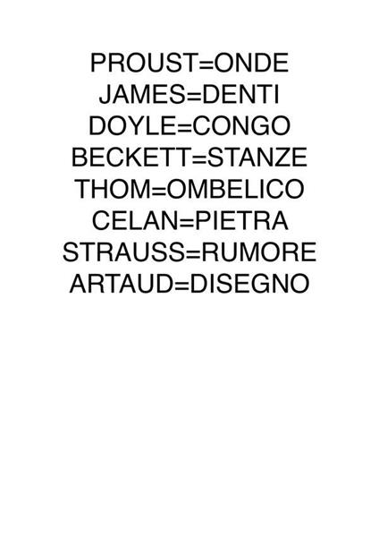 Proust=onde james=denti doyle=congo beckett=stanze thom=ombelico celan=pietra strauss=rumore artaud=disegno - Matteo Gonfiantini - ebook