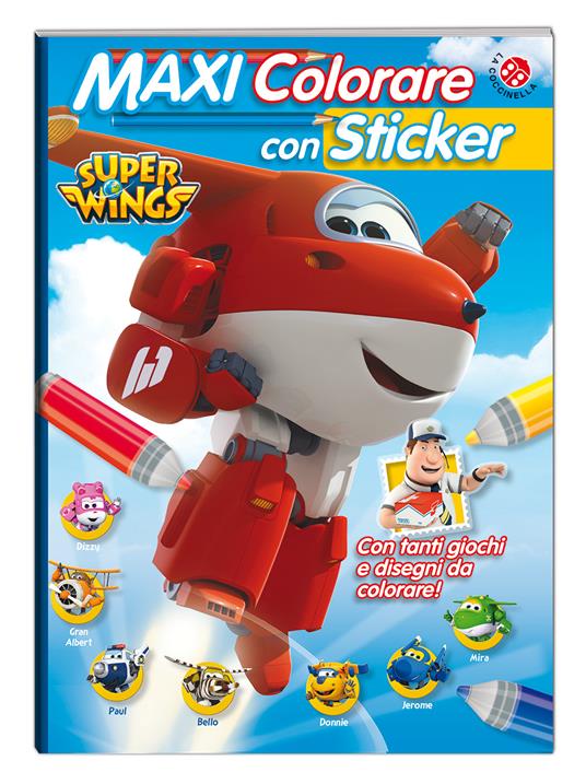 Maxi colorare con sticker. Super Wings. Con adesivi. Ediz. a colori - copertina