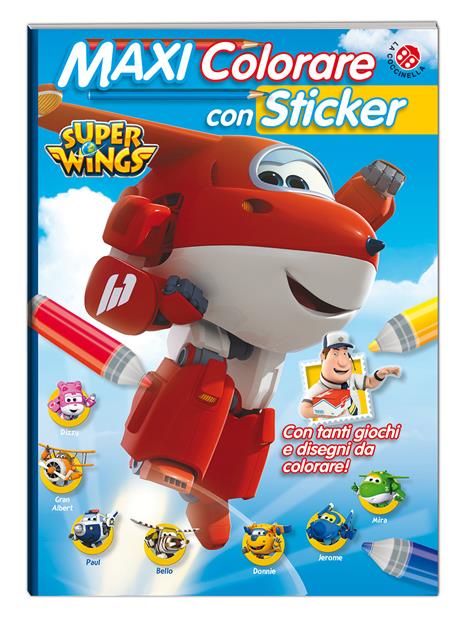 Maxi colorare con sticker. Super Wings. Con adesivi. Ediz. a colori - copertina