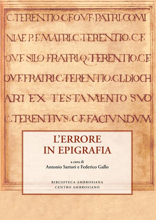 L'Errore in epigrafia - copertina