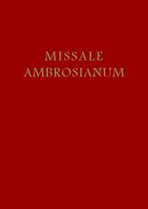 Libro Missale ambrosianum. Editio altera 