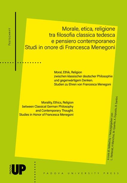 Morale, etica, religione tra filosofia classica tedesca e pensiero contemporaneo. Studi in onore di Francesca Menegoni - copertina