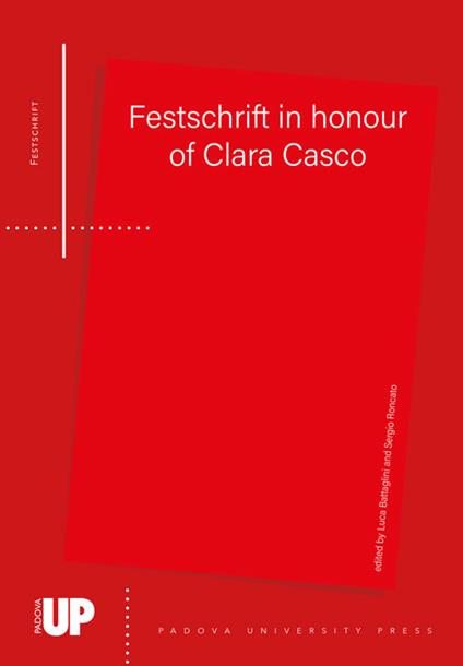 Festschrift for Clara Casco - copertina