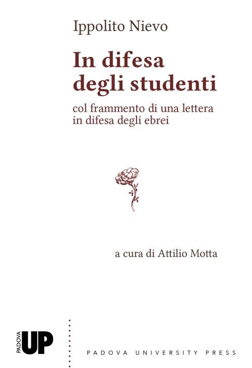 In difesa degli studenti col frammento di una lettera in difesa degli ebrei - Ippolito Nievo - copertina