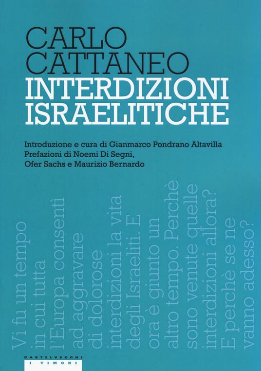 Interdizioni israelitiche - Carlo Cattaneo - copertina