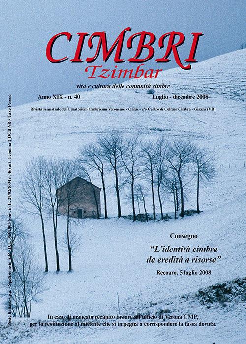 Cimbri-Tzimbar. Vita e culture delle comunità cimbre. Vol. 40 - copertina