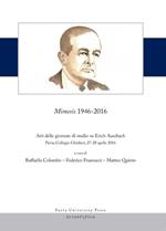 Mimesis 1946-2016. Atti delle giornate di studio su Erich Auerbach (Pavia, Collegio Ghislieri, 27-28 aprile 2016)