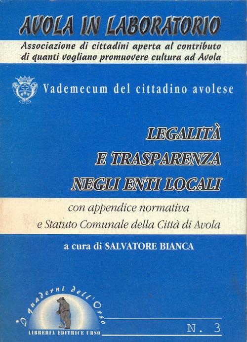 Legalità e trasparenza negli enti locali. Vademecum del cittadino avolese - copertina
