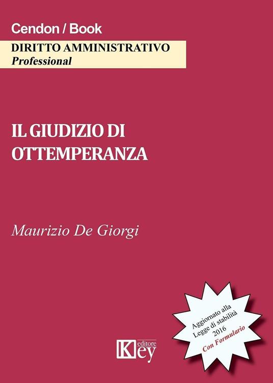 Il giudizio di ottemperanza - Maurizio De Giorgi - copertina