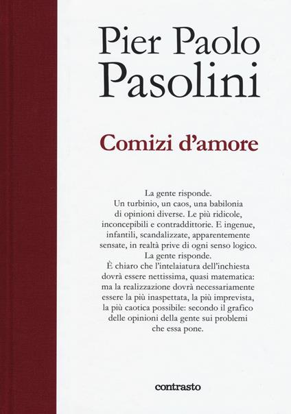 Comizi d'amore - Pier Paolo Pasolini - copertina