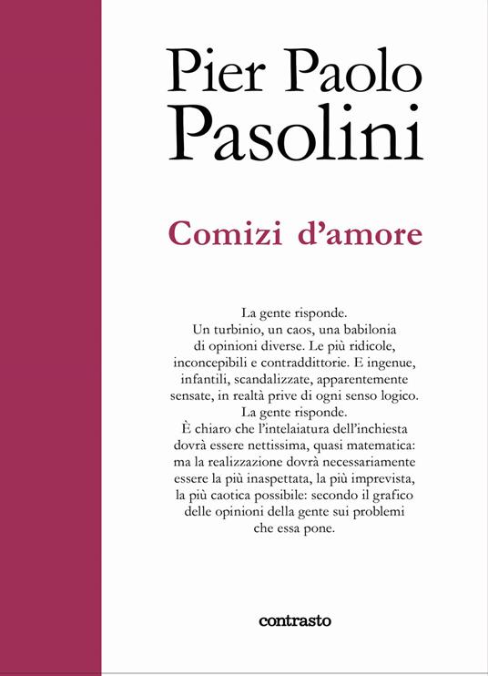 Comizi d'amore - Pier Paolo Pasolini - copertina