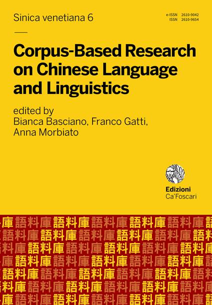 Corpus-based research on chinese language and linguistics - copertina