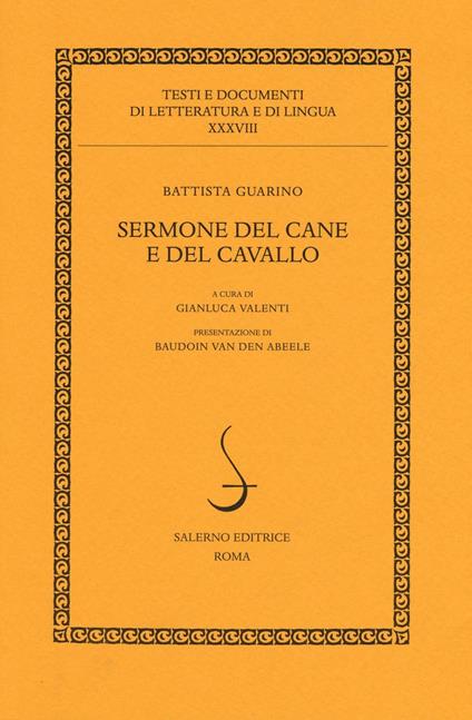 Sermone del cane e del cavallo - Battista Guarino - copertina