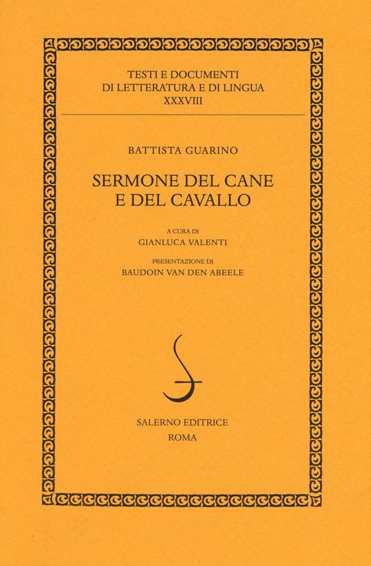 Sermone del cane e del cavallo - Battista Guarino - copertina