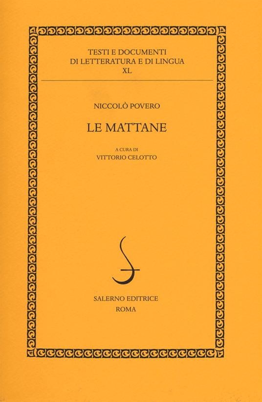 Le mattane - Niccolò Povero - copertina