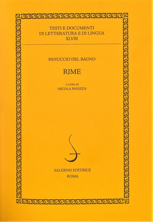 Rime - Panuccio del Bagno - copertina