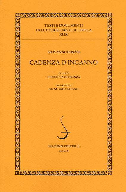 Cadenza d'inganno - Giovanni Raboni - copertina