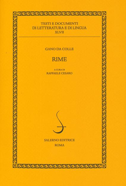 Rime - Gano da Colle - copertina