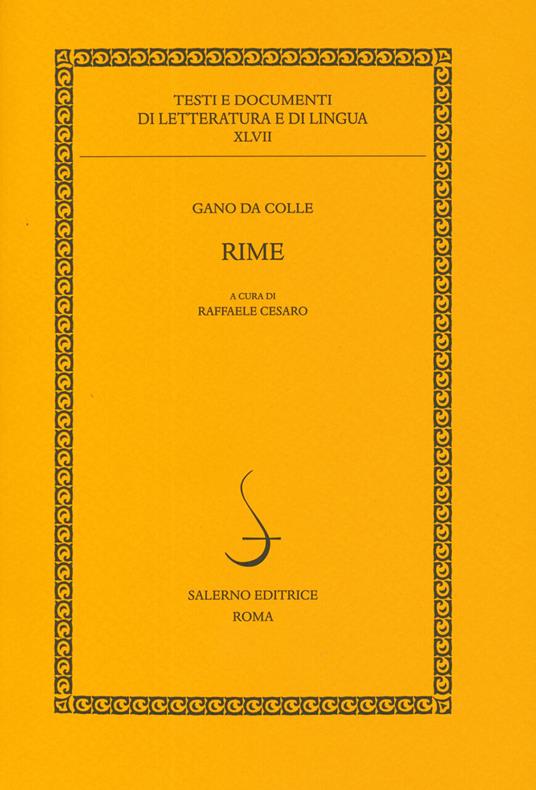 Rime - Gano da Colle - copertina