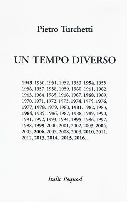 Un tempo diverso - Pietro Turchetti - copertina