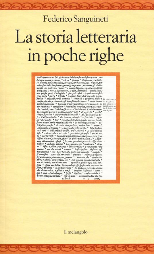 La storia letteraria in poche righe - Federico Sanguineti - copertina