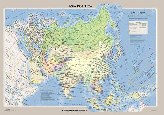 Asia fisica e politica. Carta murale - copertina