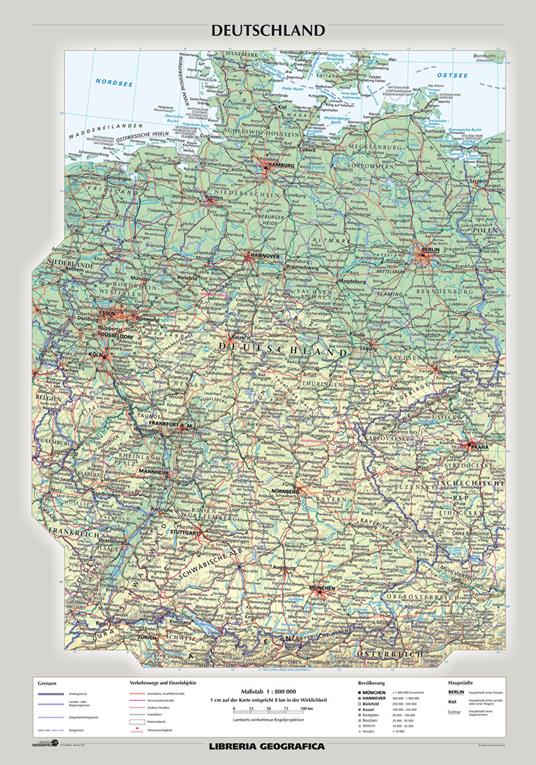 Deutschland. Carta murale geografica. Scala 1 : 800 000 - copertina