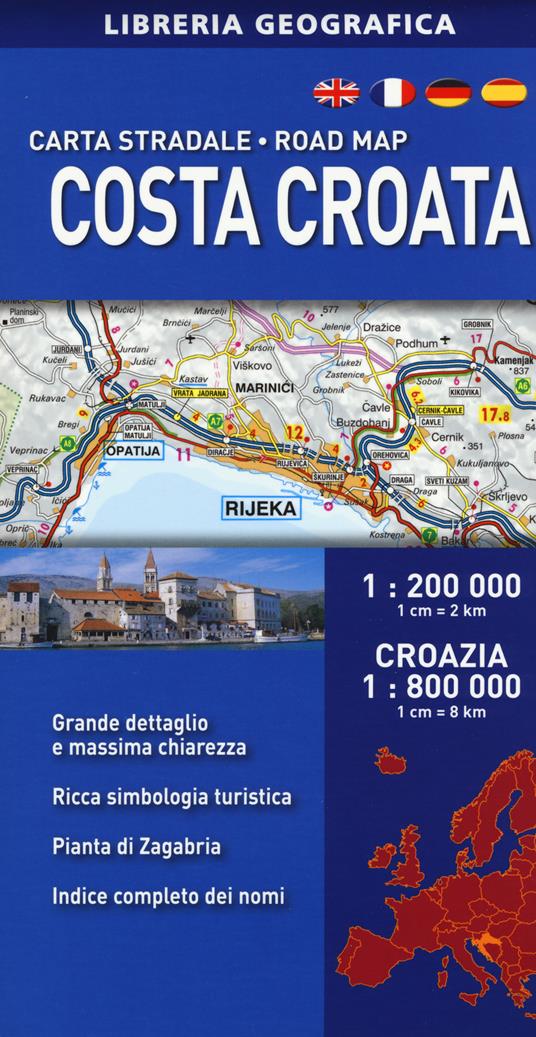Costa croata 1:200.000. Croazia 1:800.000 - copertina