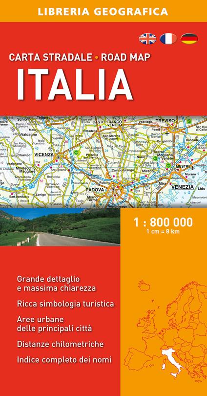 Italia 1:800.000. Carta stradale - copertina