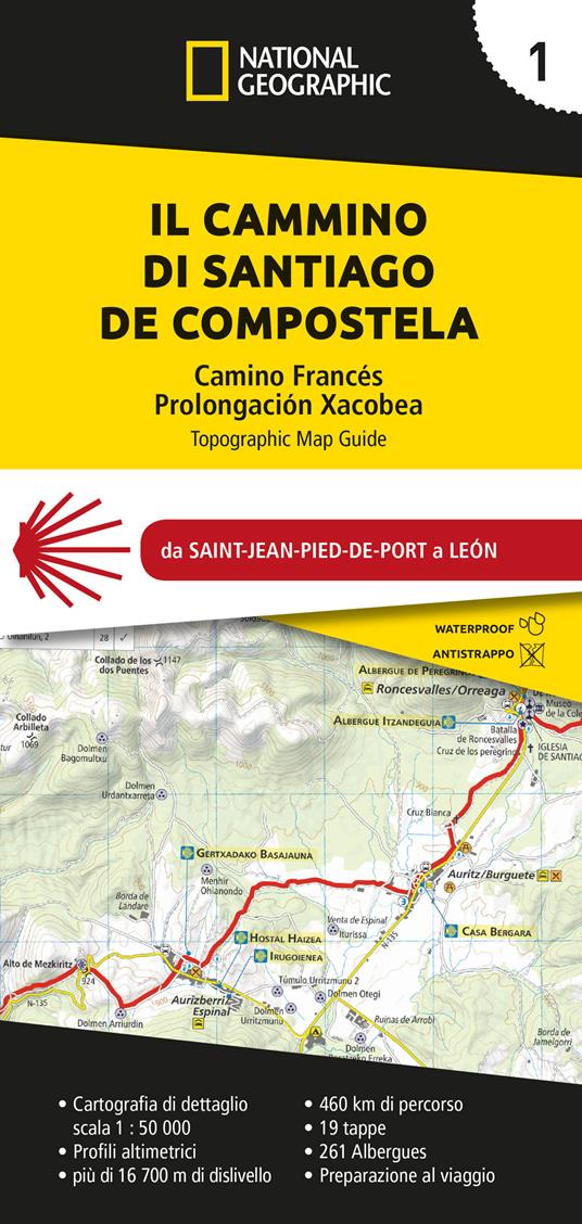 Cammino di Santiago de Compostela 1:50.000. Vol. 1: Da Saint-Jean-Pied-de-Port a Leon - copertina