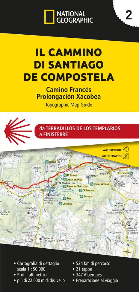 Cammino di Santiago de Compostela 1:50.000. Vol. 2: Da Leon a Finisterre - copertina