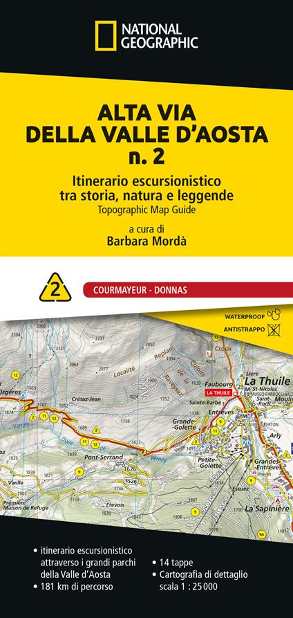 Alta via della Valle d'Aosta n. 2. Itinerario escursionistico tra storia, natura e leggende. Courmayeur - Donnas - copertina
