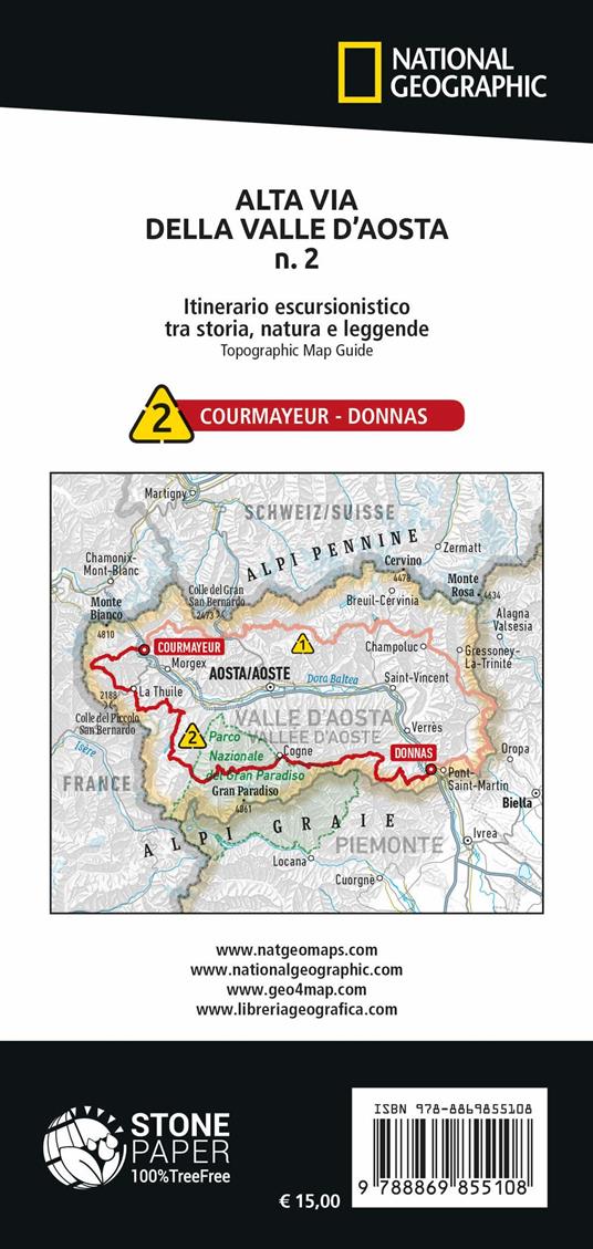 Alta via della Valle d'Aosta n. 2. Itinerario escursionistico tra storia, natura e leggende. Courmayeur - Donnas - 3