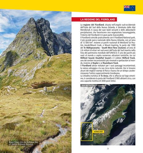 Milford Track-Routeburn Track-Kepler Track. Nuova Zelanda. Alla scoperta della regione del Fiordland. Topographic map guide - 2