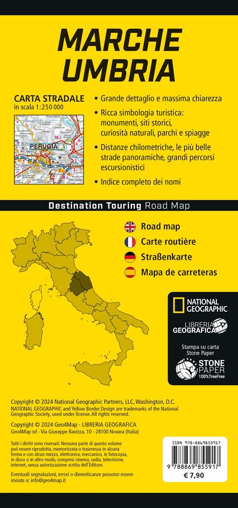 Marche e Umbria. Road Map. Destination Touring 1:250.000 - 3