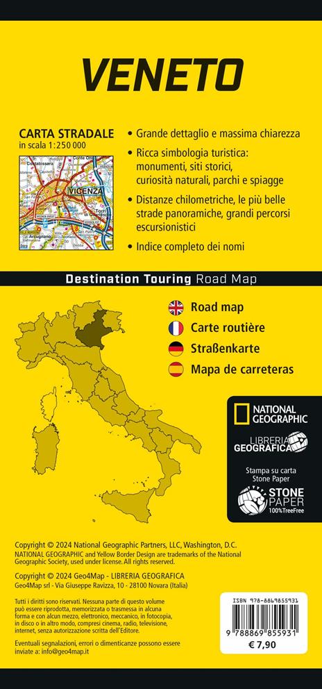 Veneto. Road Map. Destination Touring 1:250.000 - 3