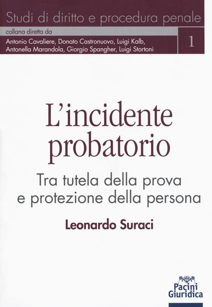 L'incidente probatorio. Tra tutela della prova e protezione della persona - Leonardo Suraci - copertina