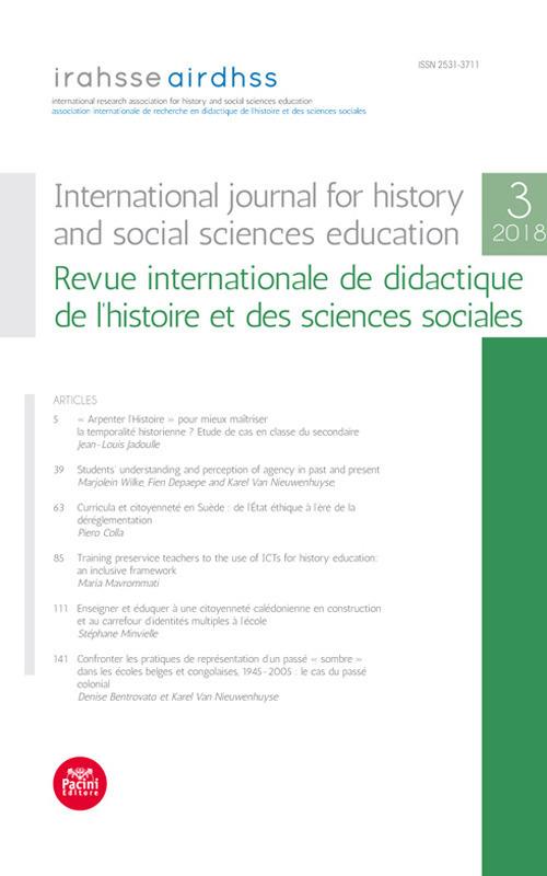 International journal for history and social sciences education-Revue internationale de didactique de l'histoire et des sciences sociales (2018). Vol. 3 - copertina